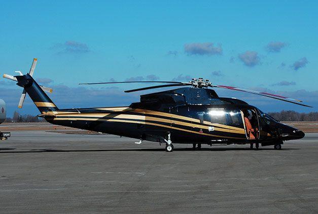 Private helicopter on an airport apron