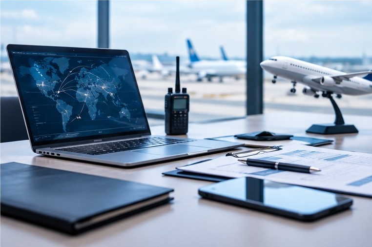 Aircraft on an airport apron