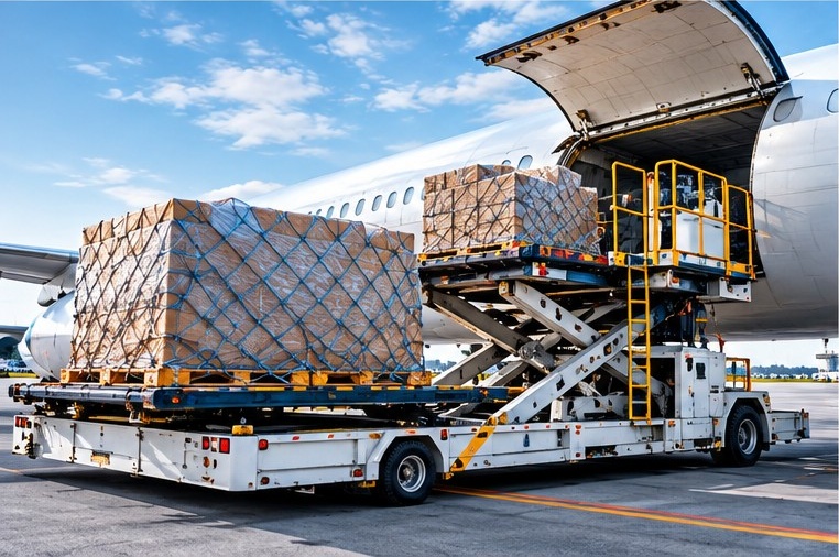 Cargo aircraft operations at an international airport